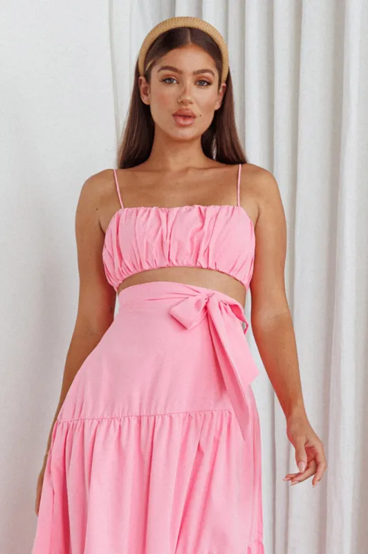 Bondi Gathered Crop Top Pink sold by Selfie Leslie