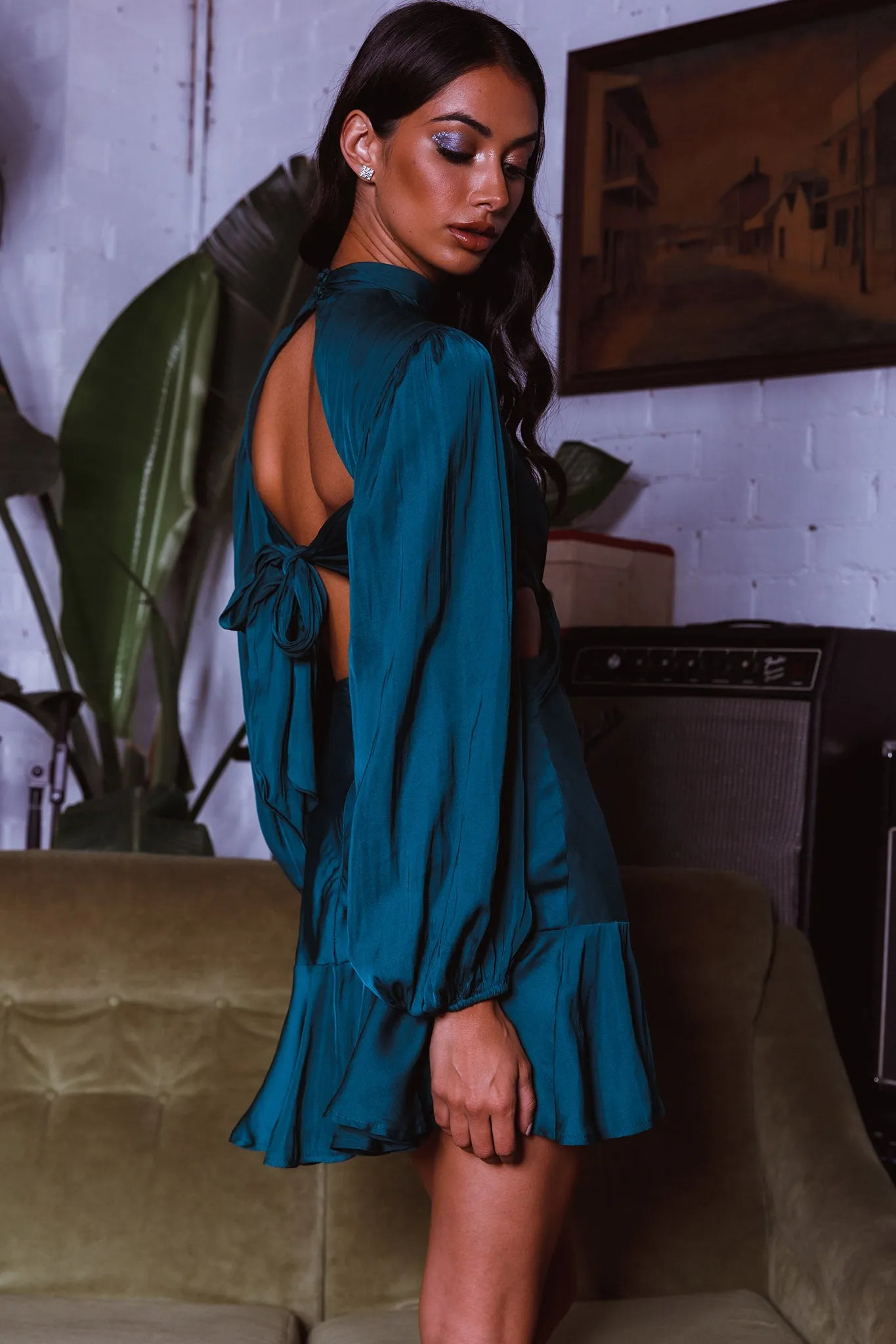 Feels Like Home Long Sleeve Cut-Out Dress Forest Green sold by Selfie Leslie product image thumbnail 5