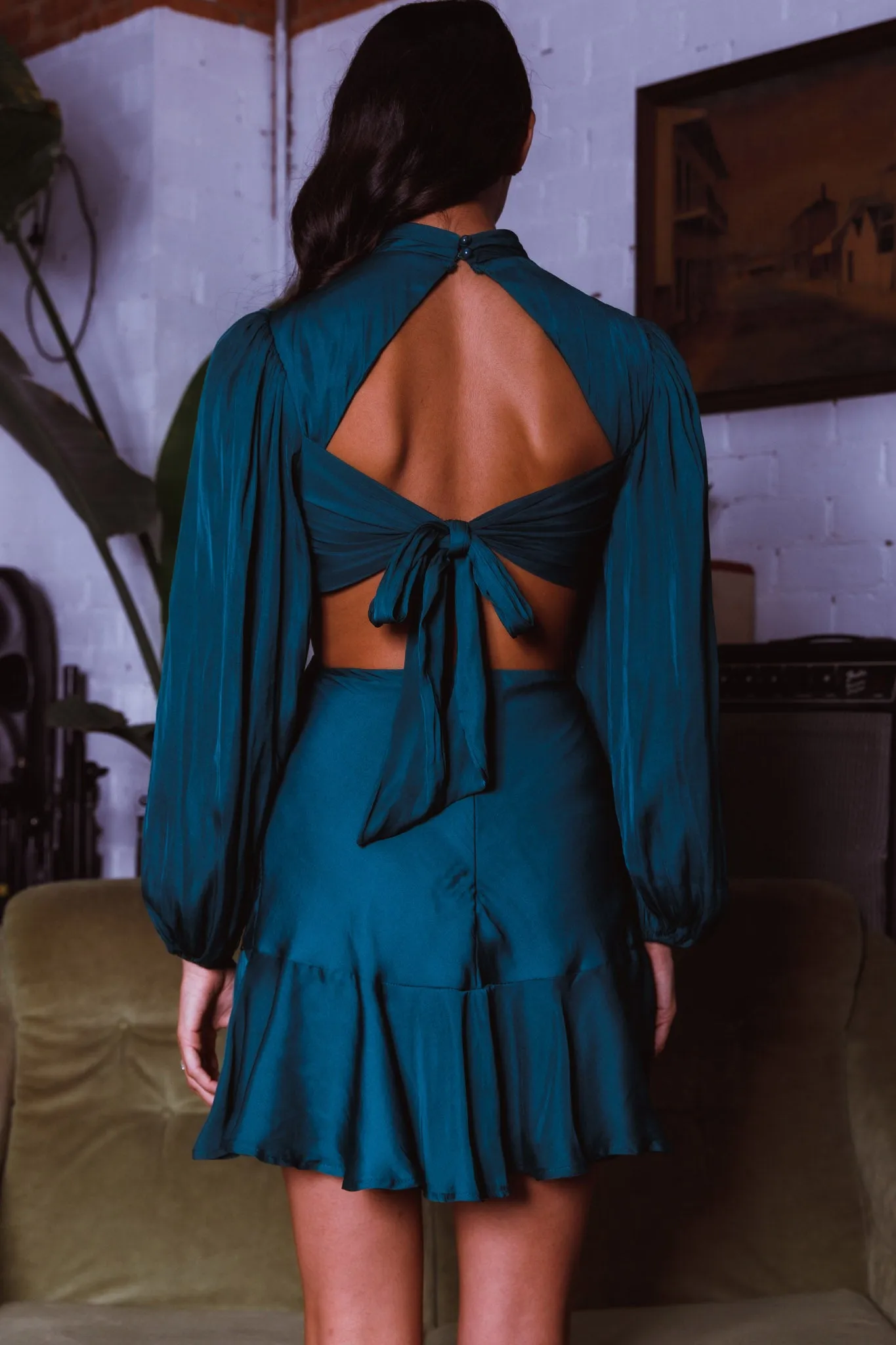 Feels Like Home Long Sleeve Cut-Out Dress Forest Green sold by Selfie Leslie product image thumbnail 2