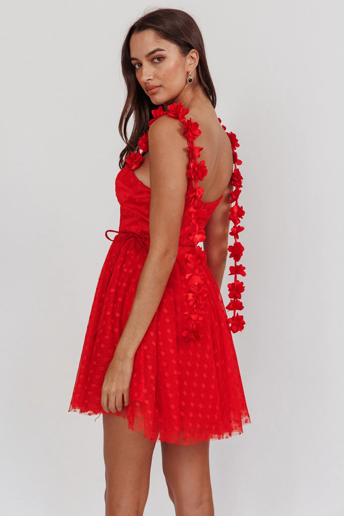 Fairytale Dream Floral Strap Mini Dress Red sold by Selfie Leslie product image thumbnail 2