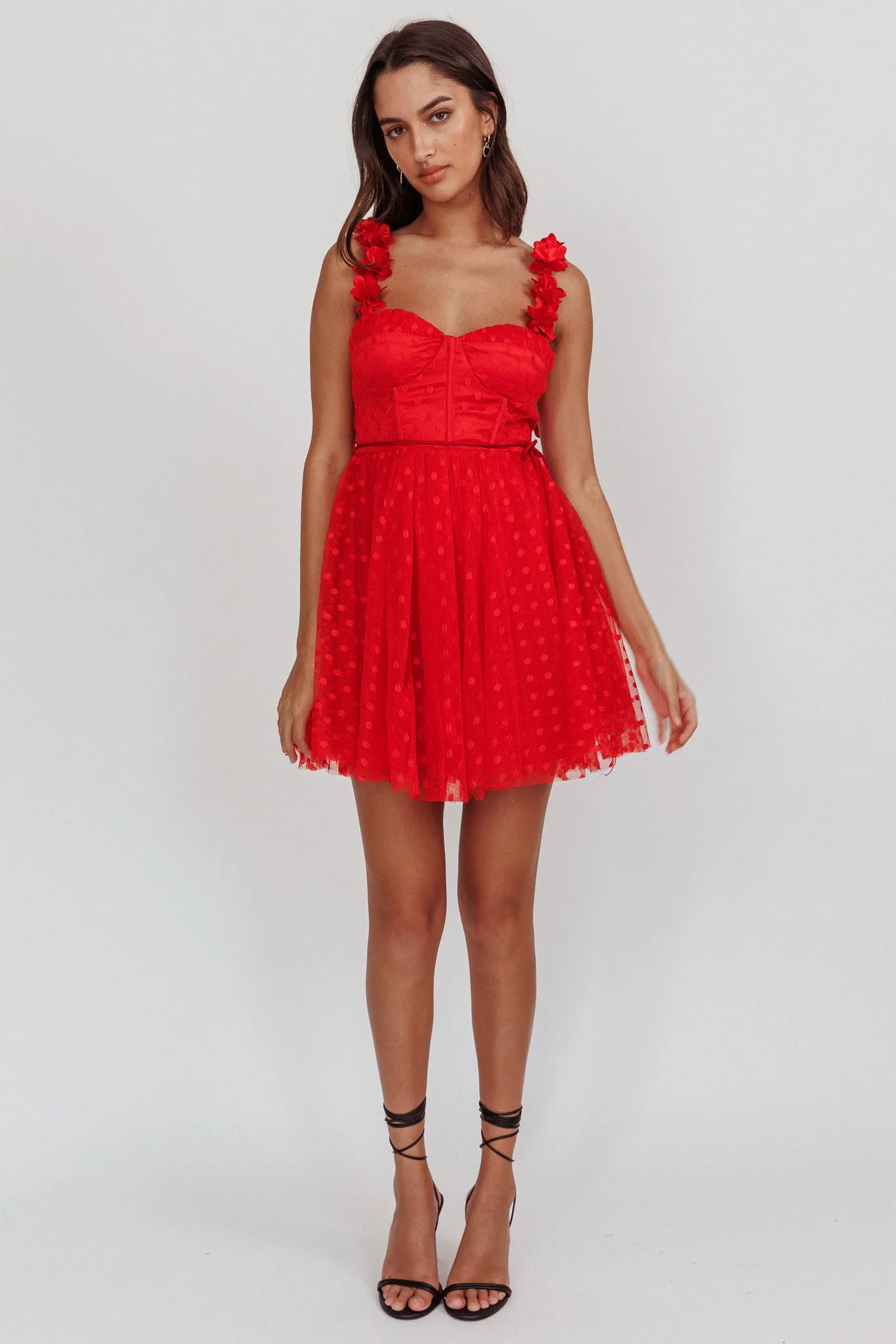 Fairytale Dream Floral Strap Mini Dress Red sold by Selfie Leslie product image thumbnail 3