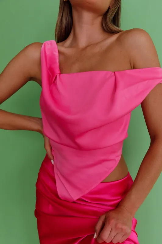 Shiraz Cowl Bust Top Hot Pink sold by Selfie Leslie