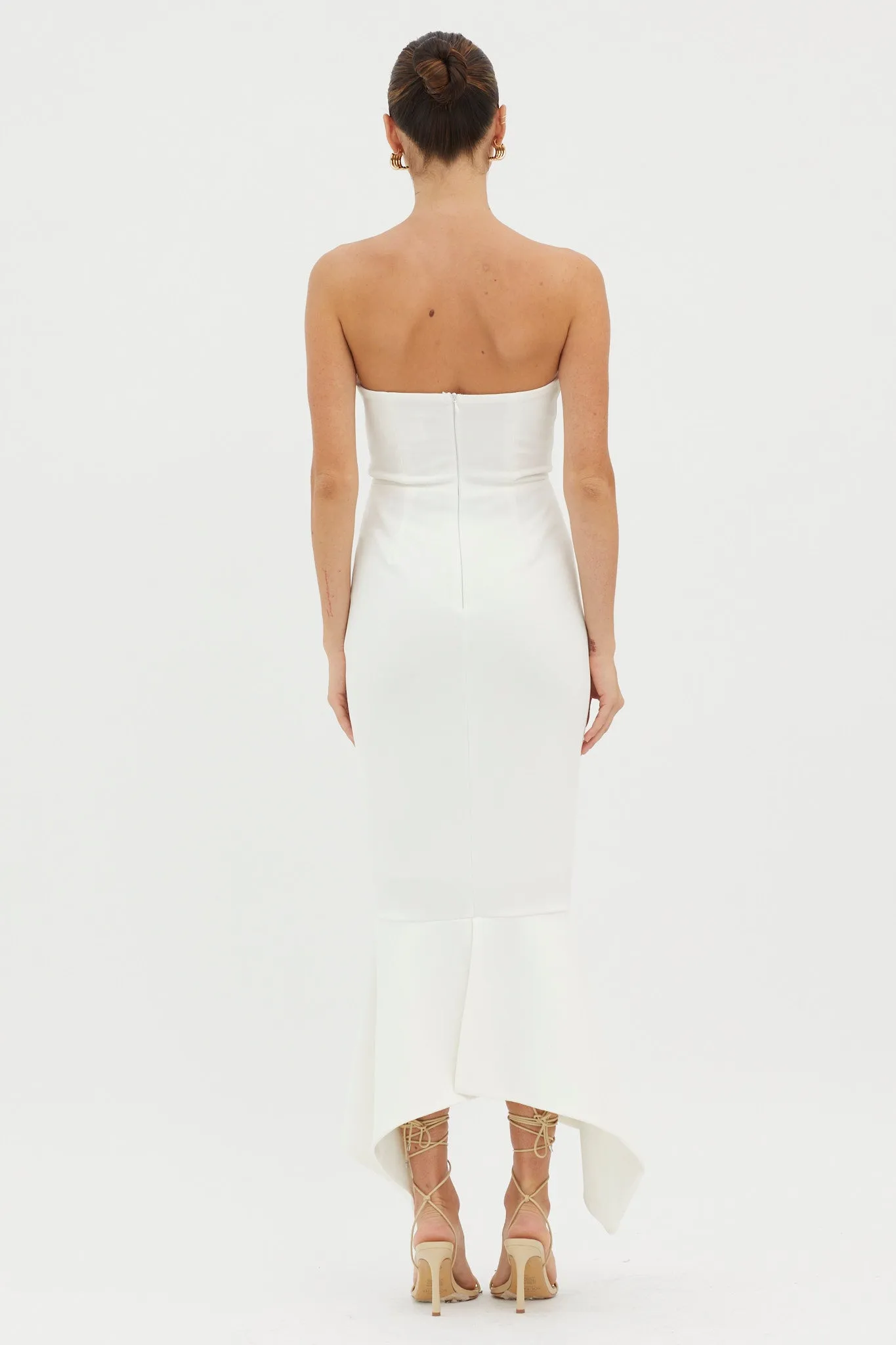 Sharona Strapless Gathered Midi Dress White sold by Selfie Leslie product image thumbnail 2