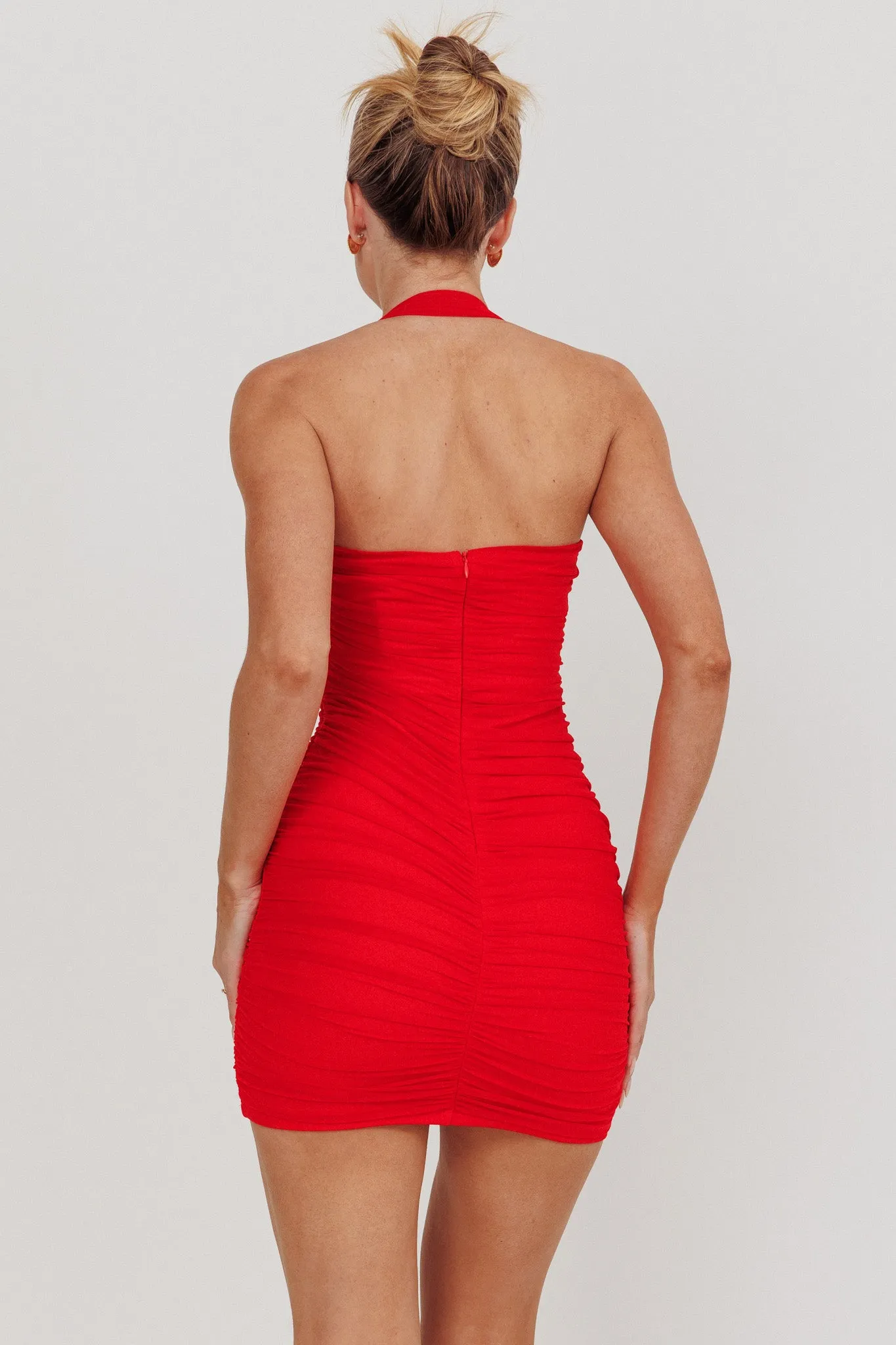 Mars Draped Strapless Mini Dress Red sold by Selfie Leslie product image thumbnail 2