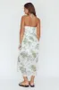 Los Feliz Tied Bust Halterneck Midi Dress Floral Green sold by Selfie Leslie