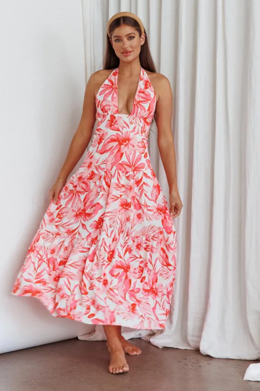 Bondi Keyhole Bust Maxi Dress Floral Pink sold by Selfie Leslie