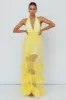 Moonlight Sonata Ruffle Mesh Maxi Dress Hail Spot Lemon sold by Selfie Leslie