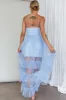 Moonlight Sonata Ruffle Mesh Maxi Dress Sky Blue sold by Selfie Leslie