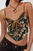 Caught Feelings Floral Velour Crop Top Green/Gold sold by Selfie Leslie