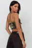 Caught Feelings Floral Velour Crop Top Green/Gold sold by Selfie Leslie