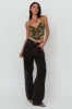 Caught Feelings Floral Velour Crop Top Green/Gold sold by Selfie Leslie
