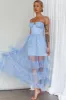 Moonlight Sonata Ruffle Mesh Maxi Dress Sky Blue sold by Selfie Leslie