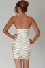 Tupelo Cut-Out Waist Sequin Mini Dress Gold/White sold by Selfie Leslie