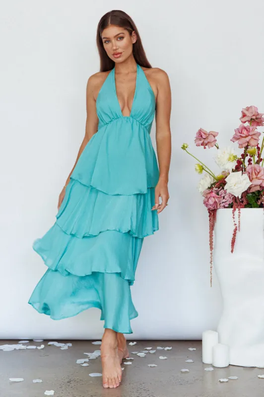 Catalina Tiered Ruffle Maxi Dress Mint sold by Selfie Leslie