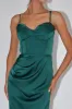 Secret Sweetheart Neckline Split Maxi Dress Hunter Green sold by Selfie Leslie