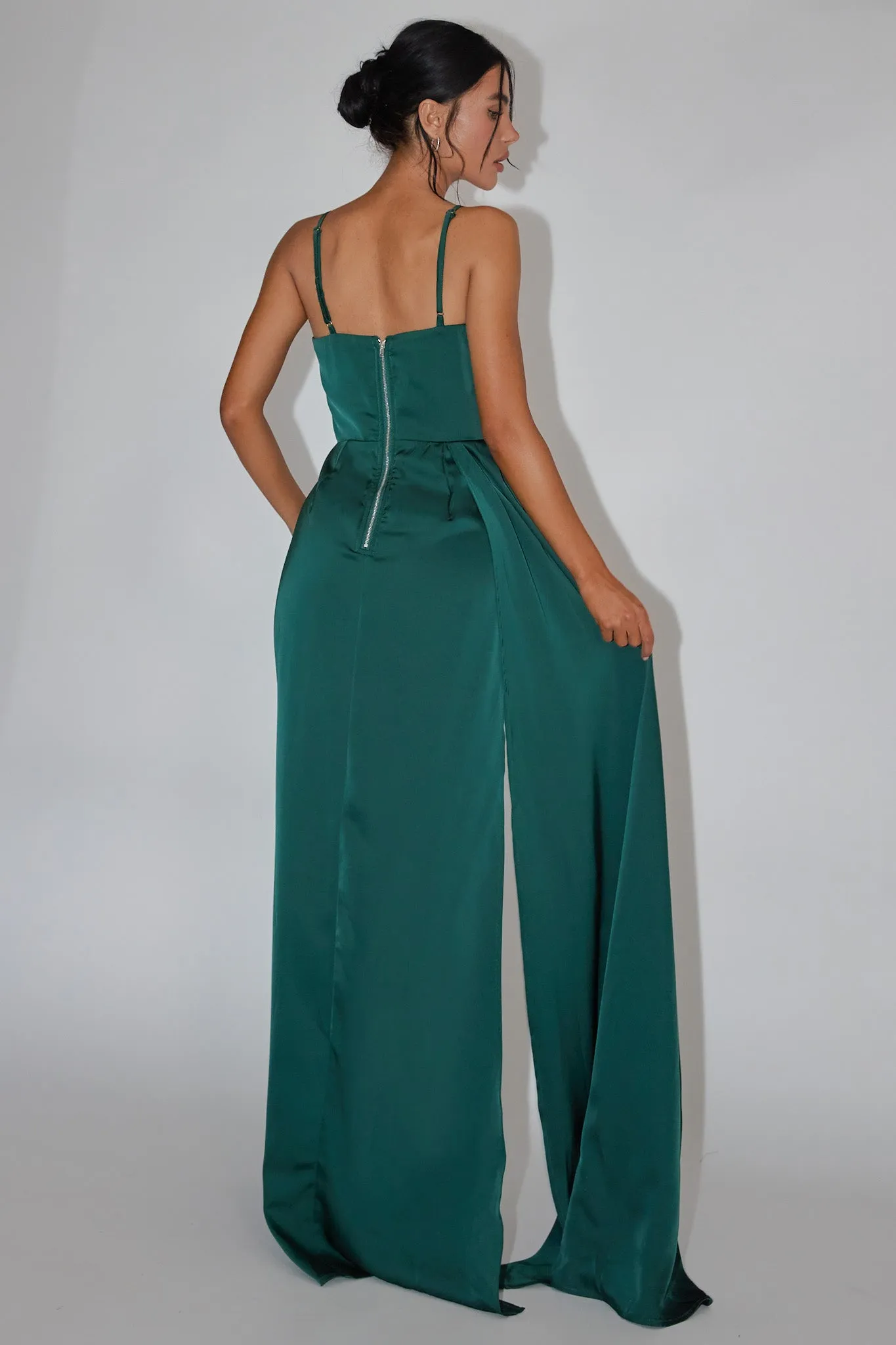 Secret Sweetheart Neckline Split Maxi Dress Hunter Green sold by Selfie Leslie product image thumbnail 2