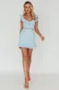 Sweet Melody Sweetheart Neckline Off-Shoulder Dress Lace Steel Blue sold by Selfie Leslie