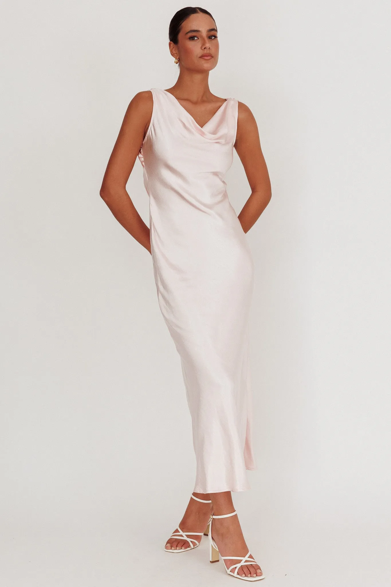 Take Care Backless Sash Maxi Dress Blush sold by Selfie Leslie product image thumbnail 5