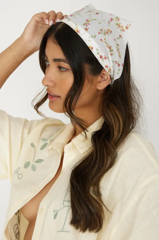 Peta Floral Headscarf Band White sold by Selfie Leslie