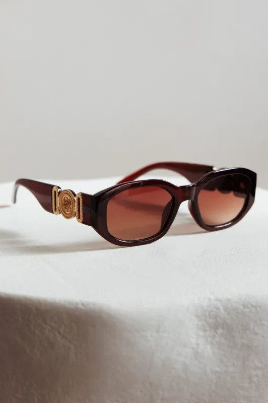 Heartfelt Square Sunglasses Brown sold by Selfie Leslie