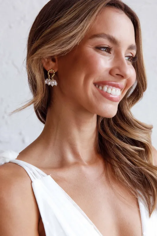 Sierra Pearl Statement Earrings Gold sold by Selfie Leslie