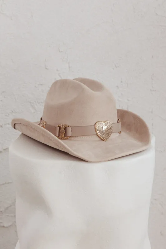 Longhorn Heart Decoration Cowboy Hat Khaki sold by Selfie Leslie