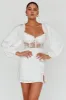 Trophy Long Sleeve Lace Bodice Mini Dress White sold by Selfie Leslie