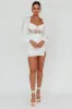 Trophy Long Sleeve Lace Bodice Mini Dress White sold by Selfie Leslie