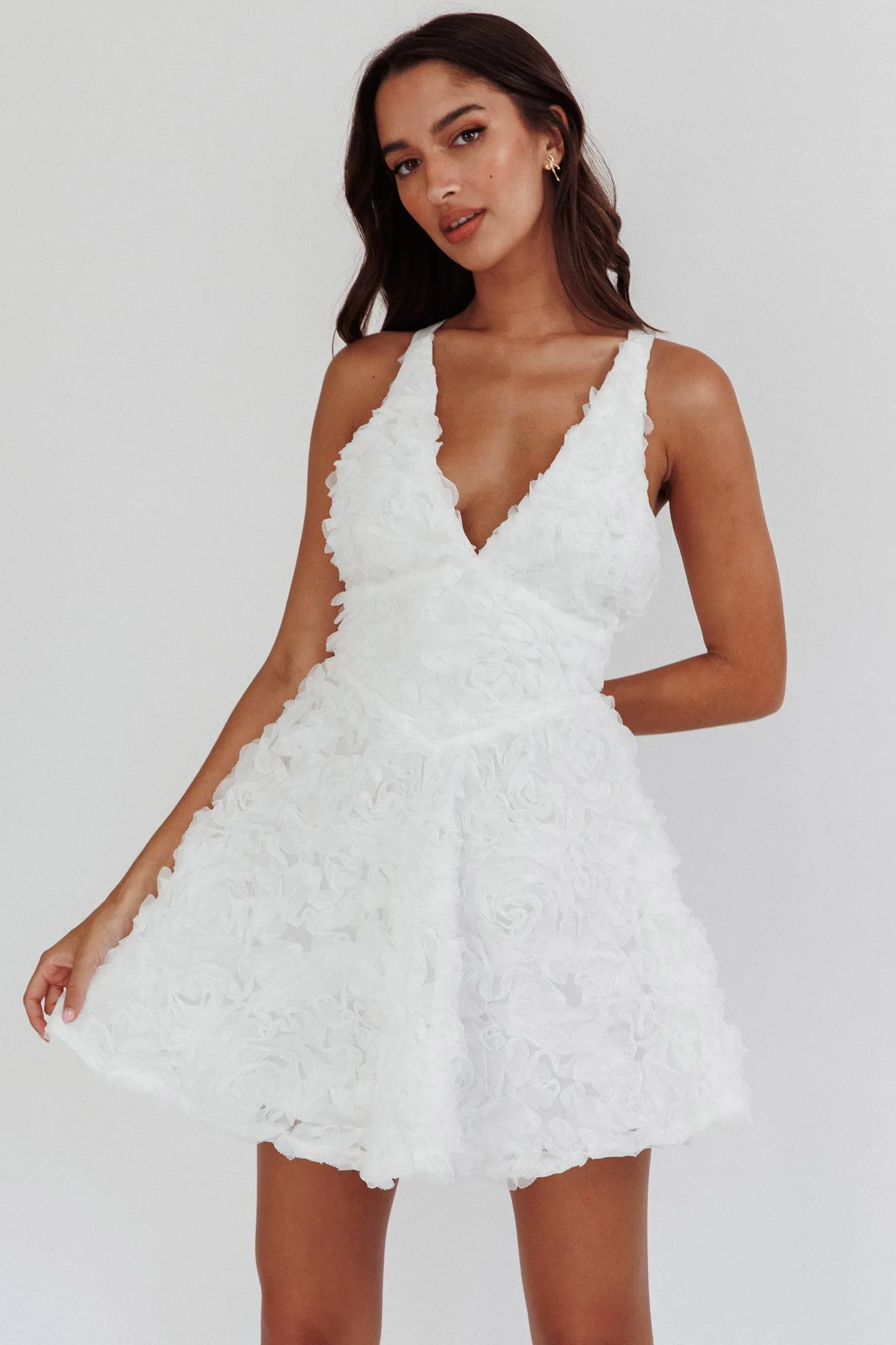 Lavalle Criss-Cross Embellished Mini Dress White sold by Selfie Leslie product image thumbnail 5