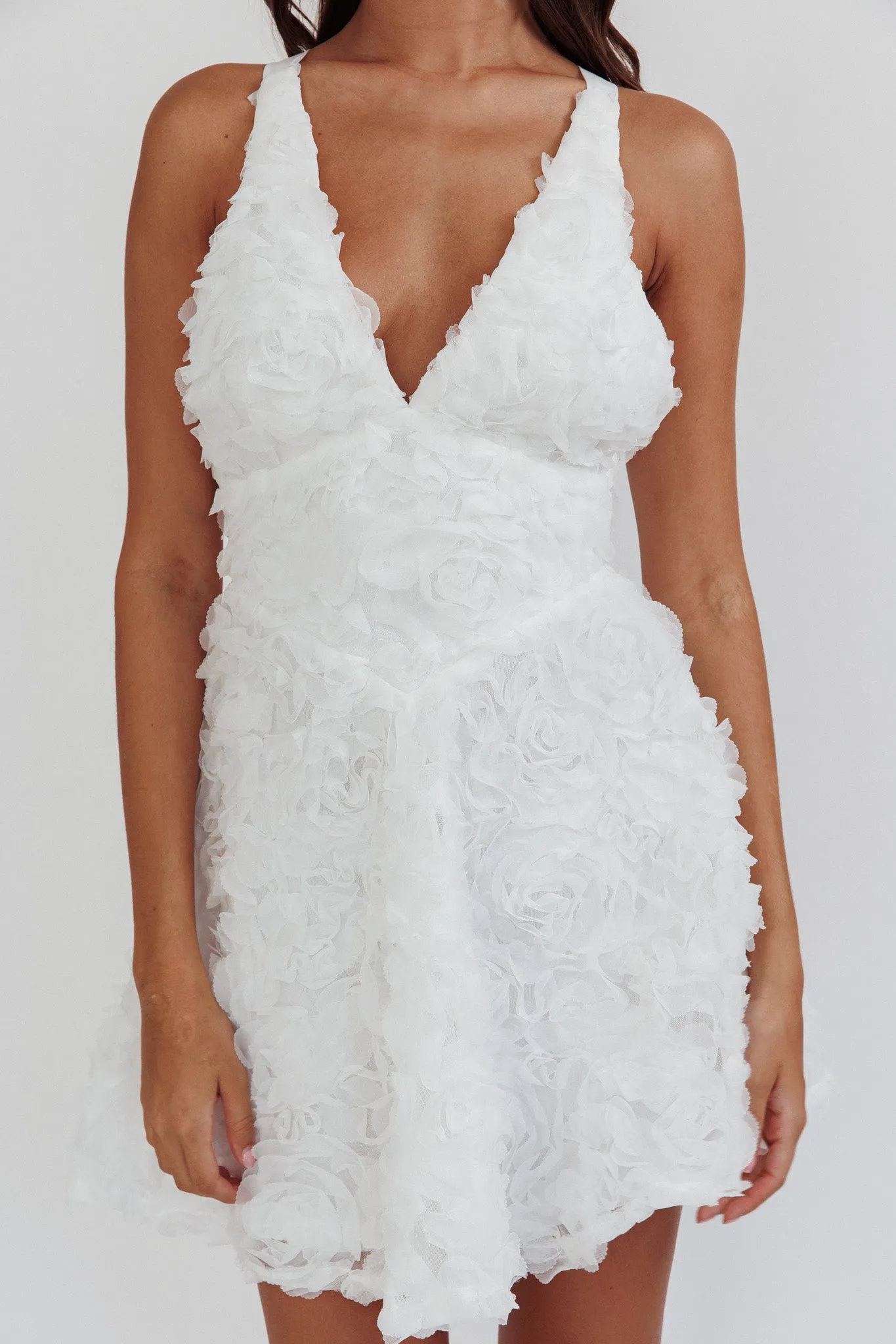 Lavalle Criss-Cross Embellished Mini Dress White sold by Selfie Leslie product image thumbnail 4