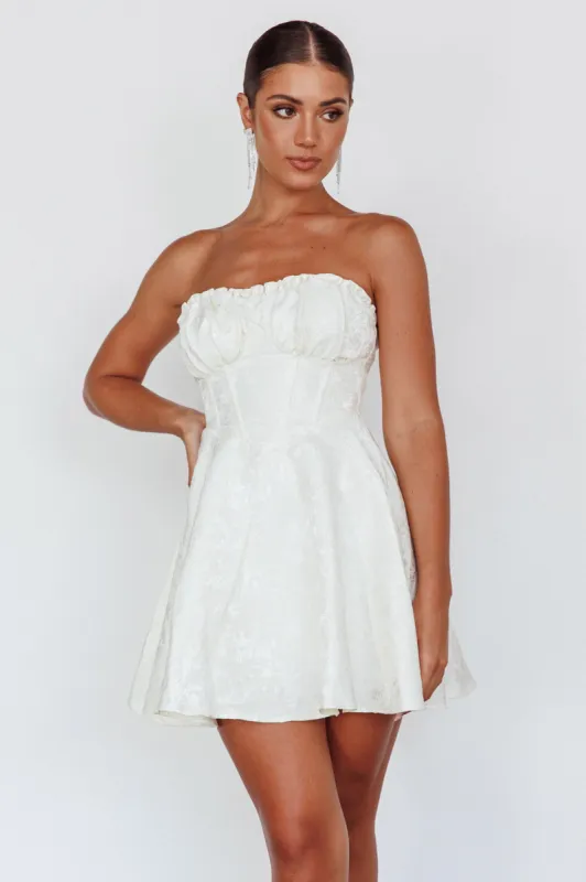 Savanna Corset Bodice Mini Dress Ivory sold by Selfie Leslie