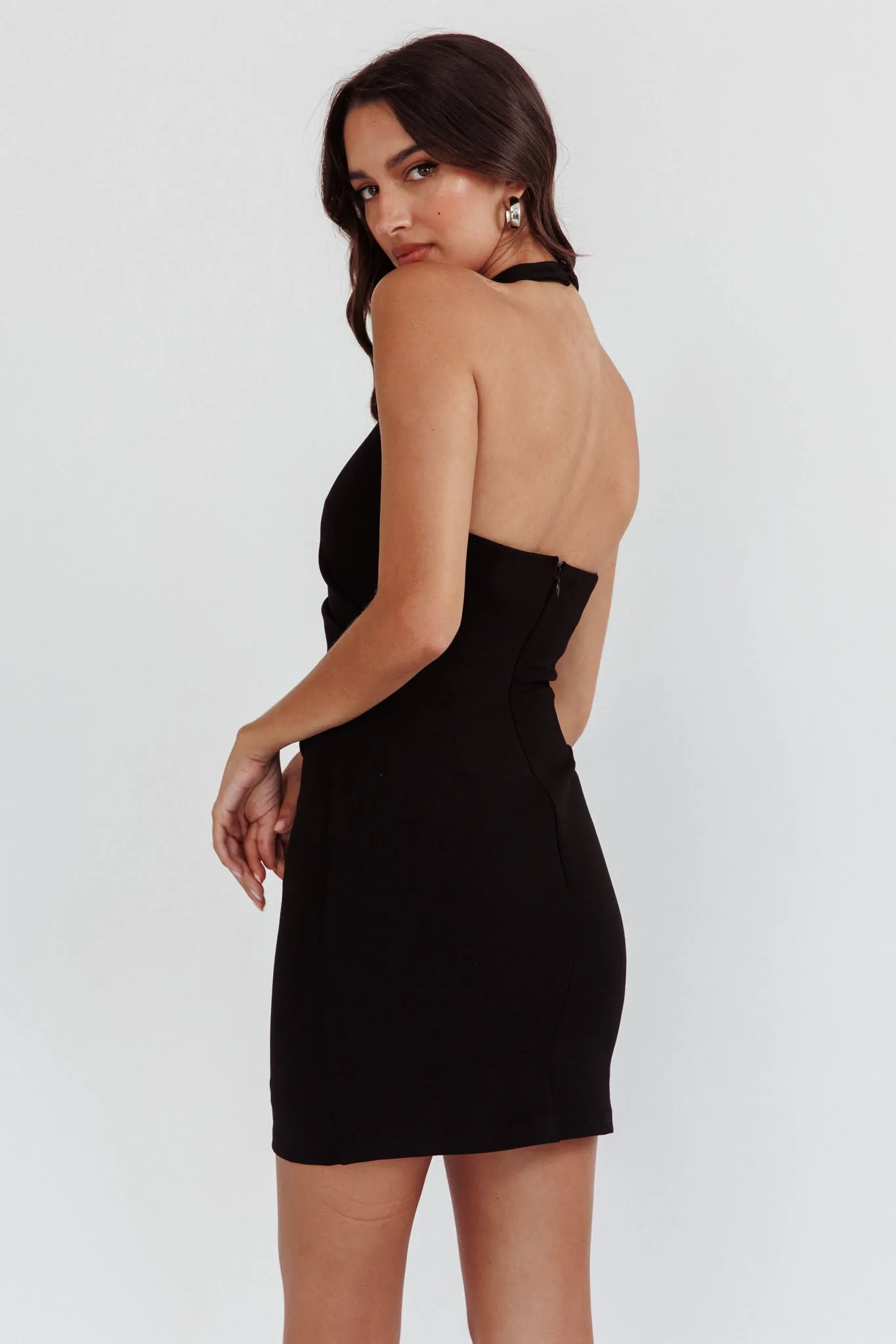 Outspoken Halterneck Mini Dress Black sold by Selfie Leslie product image thumbnail 2