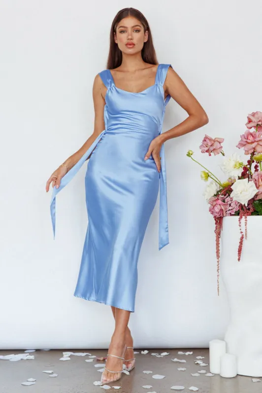 Amielle Open Back Midi Dress Blue sold by Selfie Leslie