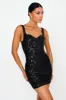Kaden Sequin Embellished Mini Dress Black sold by Selfie Leslie