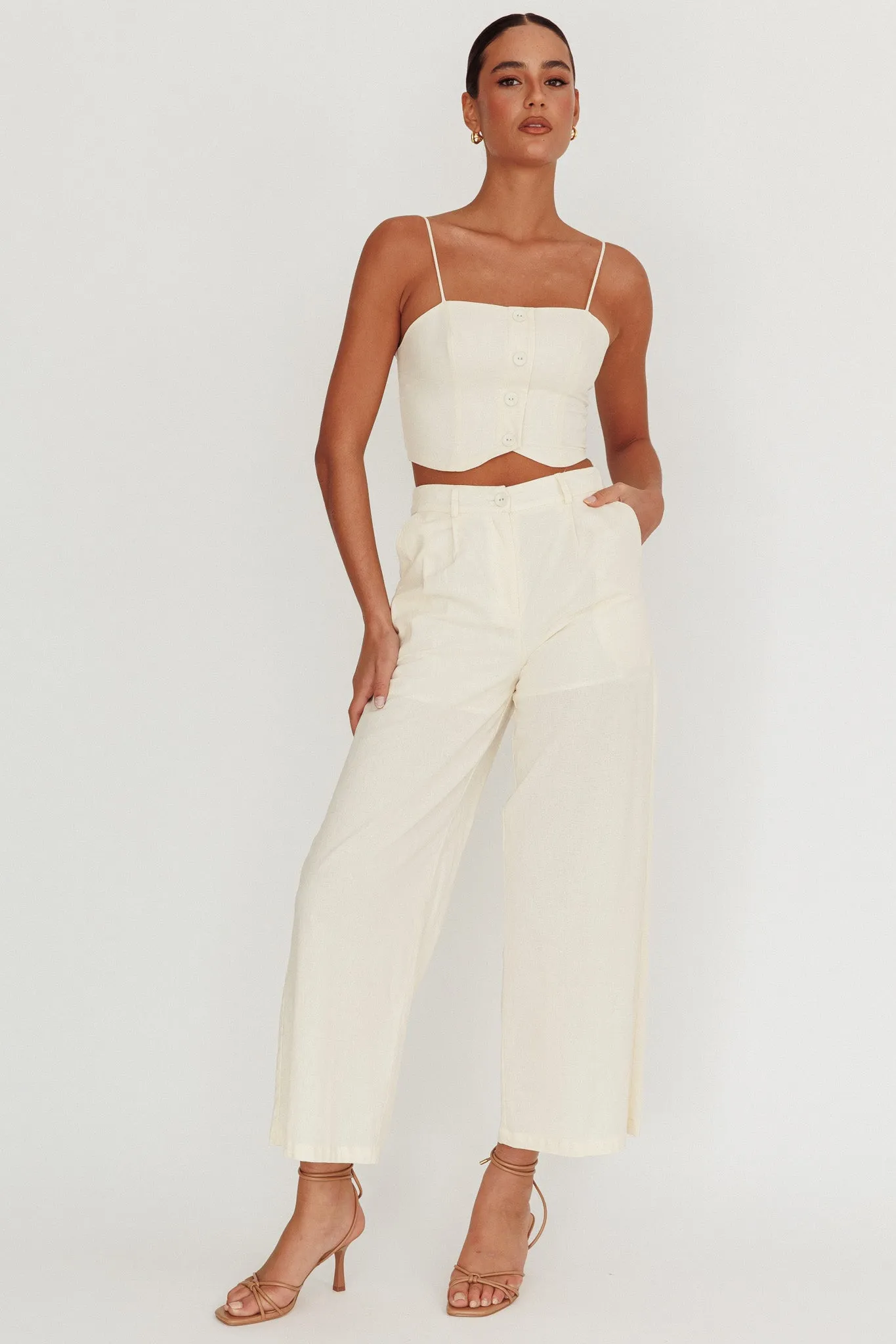 Breathless Wide Leg Pant Oat sold by Selfie Leslie product image thumbnail 3