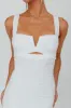 Nadia Ruched Fishtail Maxi Dress White sold by Selfie Leslie