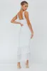 Nadia Ruched Fishtail Maxi Dress White sold by Selfie Leslie