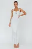 Nadia Ruched Fishtail Maxi Dress White sold by Selfie Leslie