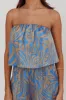 Tongue Tied Printed Strapless Jumpsuit Blue sold by Selfie Leslie