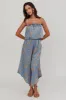 Tongue Tied Printed Strapless Jumpsuit Blue sold by Selfie Leslie