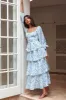 Provence Bloom Long Sleeve Maxi Dress Floral Blue sold by Selfie Leslie