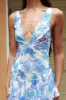 Veda Strappy Back Ruffle Midi Dress Floral Blue sold by Selfie Leslie