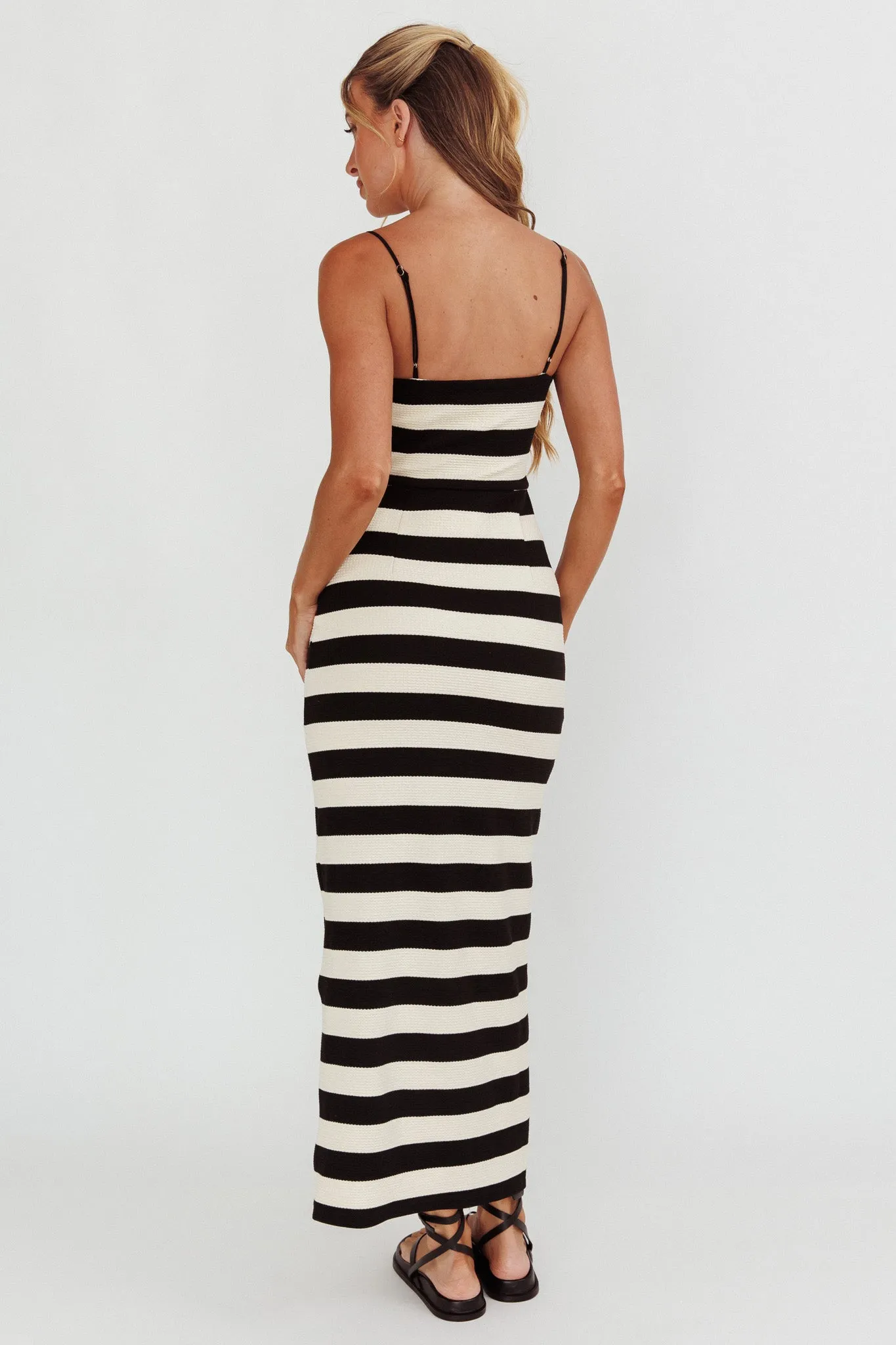 Gracey Cami Strap Maxi Dress Stripe Black sold by Selfie Leslie product image thumbnail 2