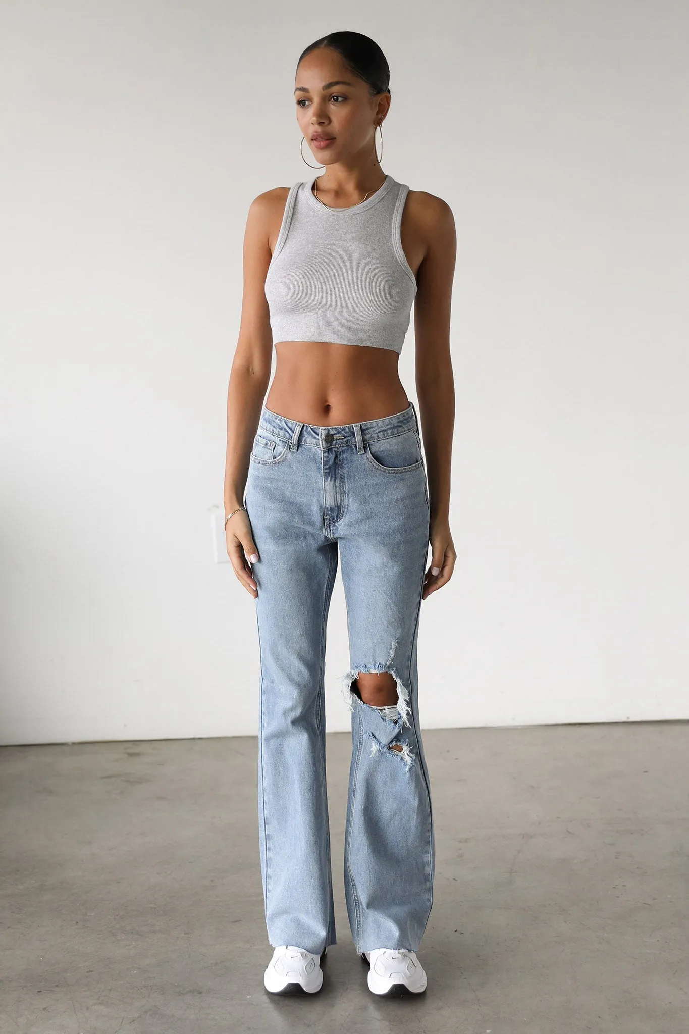 DOGMA High Rise Flare Denim Jeans Medium Wash sold by Selfie Leslie product image thumbnail 5