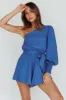 Summer Lover One-Shoulder Long Sleeve Romper Blue sold by Selfie Leslie