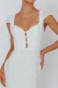 Bohemian Sun Cap Sleeve Eyelet Midi Dress White sold by Selfie Leslie