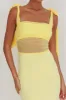 Starry Eyed Mesh Waist Maxi Dress Lemon sold by Selfie Leslie