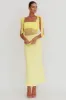 Starry Eyed Mesh Waist Maxi Dress Lemon sold by Selfie Leslie