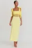 Starry Eyed Mesh Waist Maxi Dress Lemon sold by Selfie Leslie