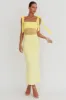Starry Eyed Mesh Waist Maxi Dress Lemon sold by Selfie Leslie